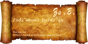 Zsámboki Balázs névjegykártya