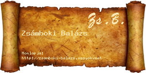 Zsámboki Balázs névjegykártya